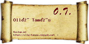 Ollé Tamás névjegykártya